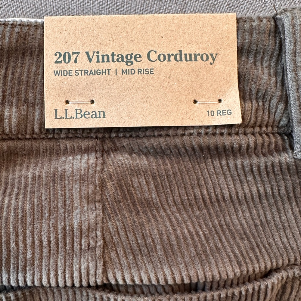 L.L. Bean Women’s  Cotton Corduroy Wide Straight Pants Dark Loden NWT size 10 - Picture 6 of 7
